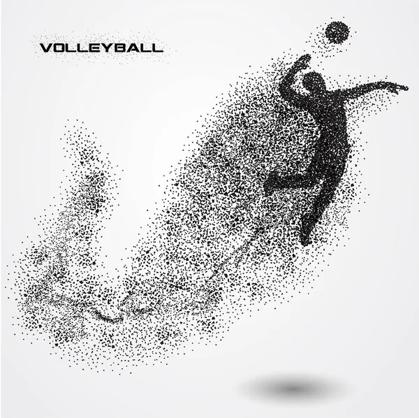 El jugador de voleibol de la silueta de la partícula . Gráficos vectoriales