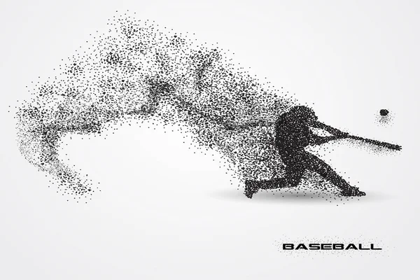 Baseballspieler mit einer Silhouette aus Teilchen Stockvektor