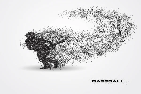 Бейсболист силуэта из частицы Стоковая Иллюстрация