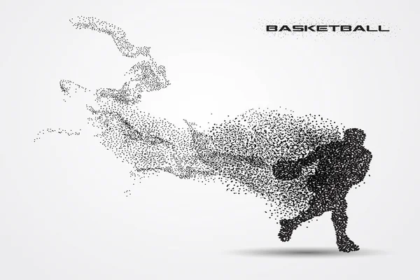 Basketbolcu parçacık üzerinden bir silueti Telifsiz Stok Illüstrasyonlar