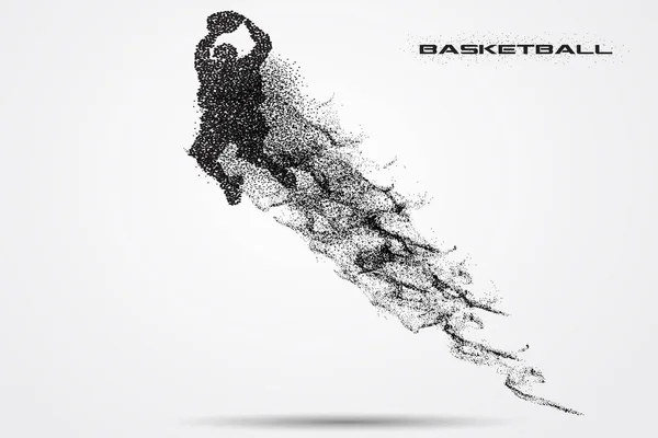 Basketballspieler einer Silhouette aus Teilchen lizenzfreie Stockvektoren