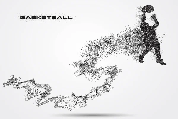 Basketballspieler einer Silhouette aus Teilchen Stockillustration