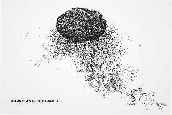 一个人影从粒子的篮球球 矢量图形