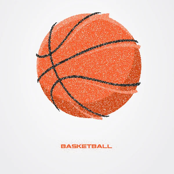 Баскетбольный мяч силуэта из частицы Стоковая Иллюстрация