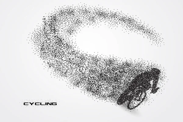 Fahrrad einer Silhouette aus Teilchen Vektorgrafiken
