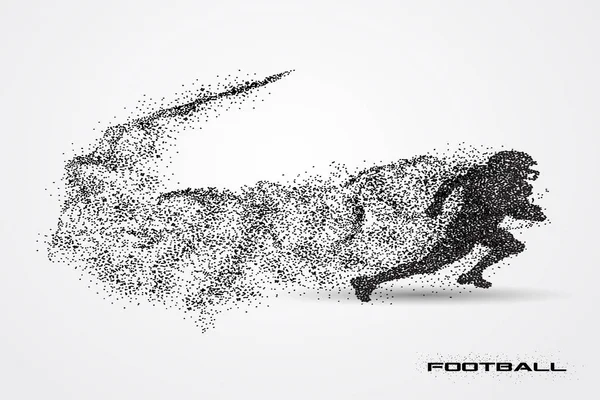 Football player of a silhouette from particle Stock Illustration