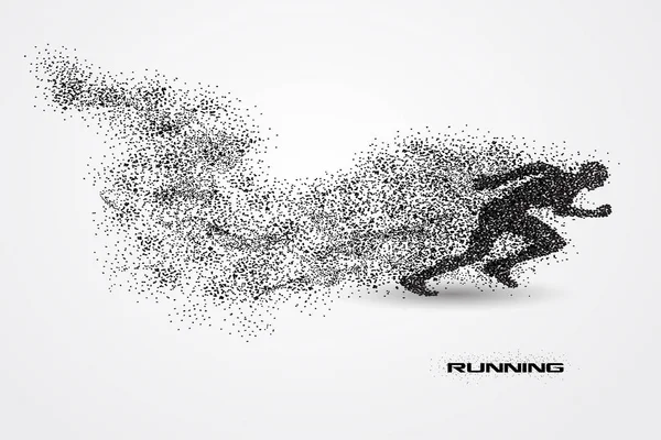 Running of a silhouette from particle Stock Vector