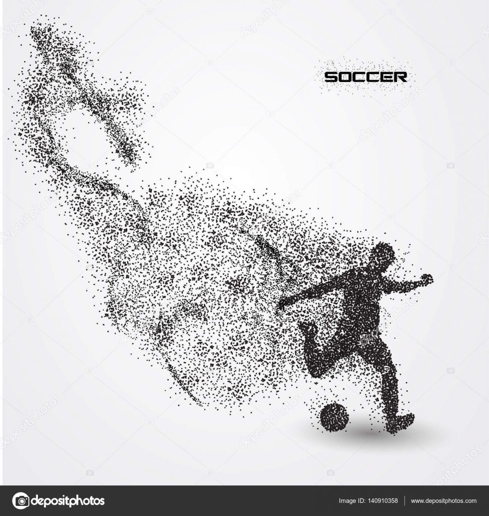 粒子からシルエットのサッカーの選手 無料のストックベクター C Neo