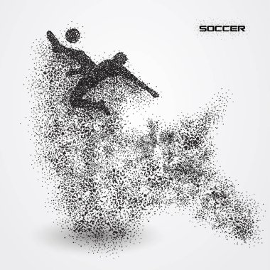 futbolcu parçacık üzerinden bir silueti
