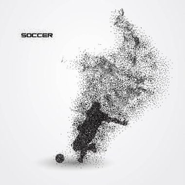 futbolcu parçacık üzerinden bir silueti