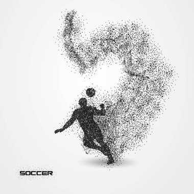 futbolcu parçacık üzerinden bir silueti