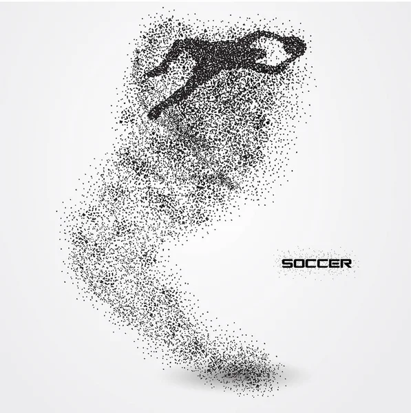 Footballeur d'une silhouette de particule — Image vectorielle