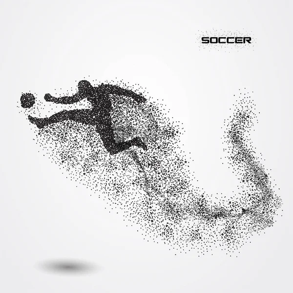 Soccer player of a silhouette from particle — Stock Vector