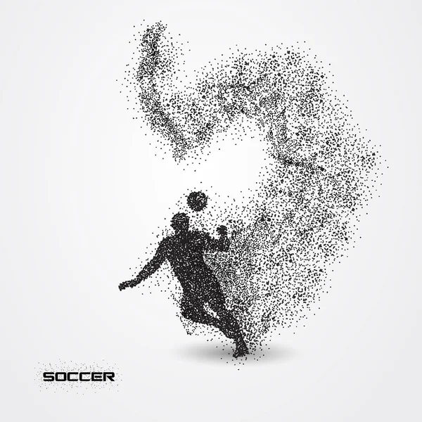 粒子からシルエットのサッカーの選手 — ストックベクタ