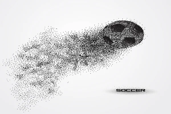 La pelota de fútbol de la silueta de la partícula — Vector de stock