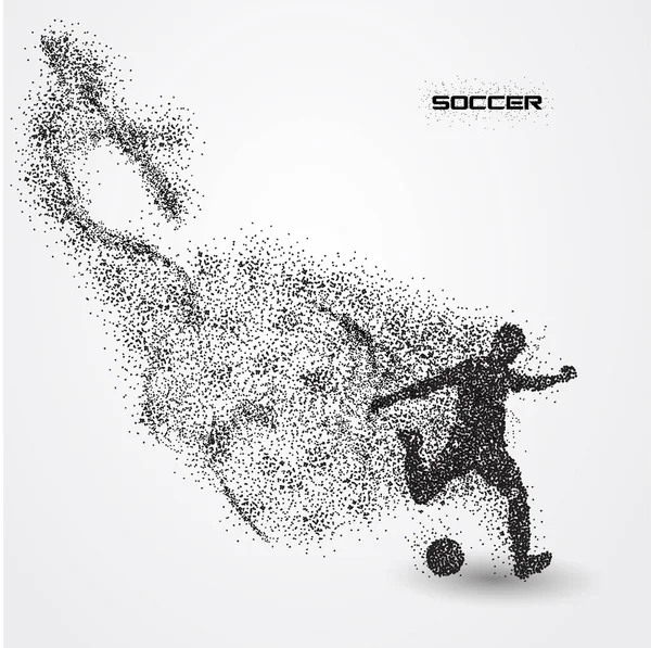 Soccer player of a silhouette from particle Stock Illustration