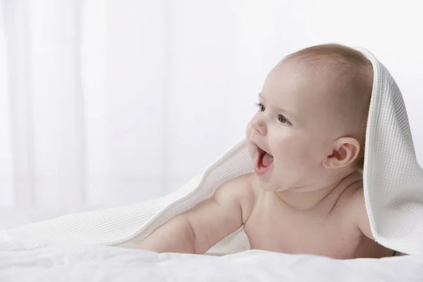 Profiel van:: baby lacht — Stockfoto
