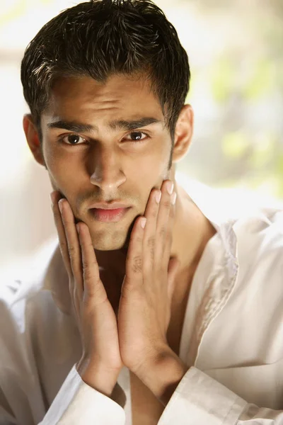 Handsome man in white — Stock Photo, Image