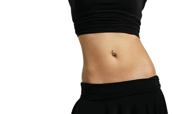 Woman with belly ring — Stock Photo, Image