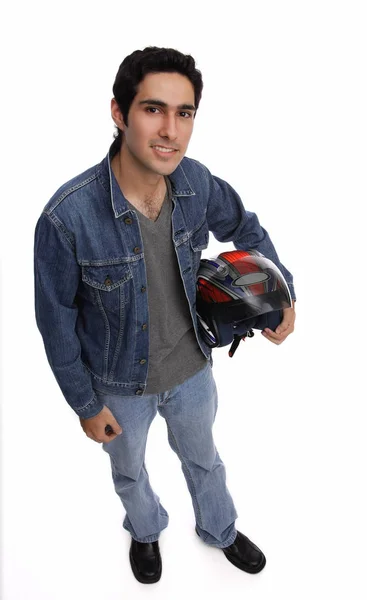 Man in denim jasje — Stockfoto