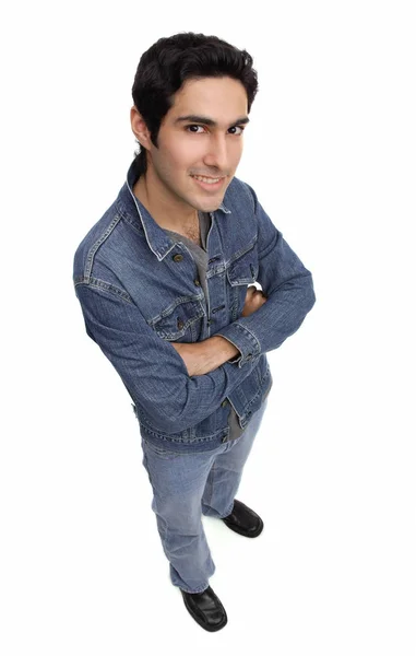 Чоловік в джинсовій куртці — стокове фото