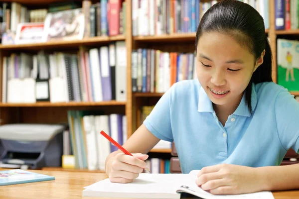 Chica haciendo la tarea —  Fotos de Stock