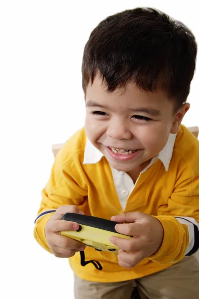 Kleiner Junge mit Kamera — Stockfoto