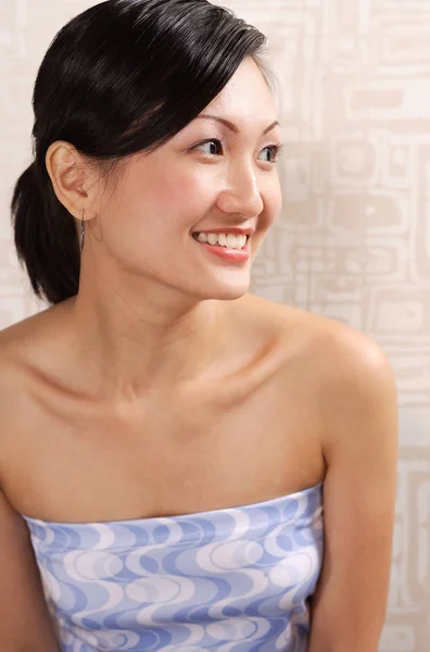 Woman in tube top — Stock Photo, Image