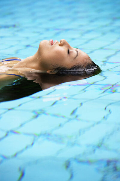 Woman in swimming pool