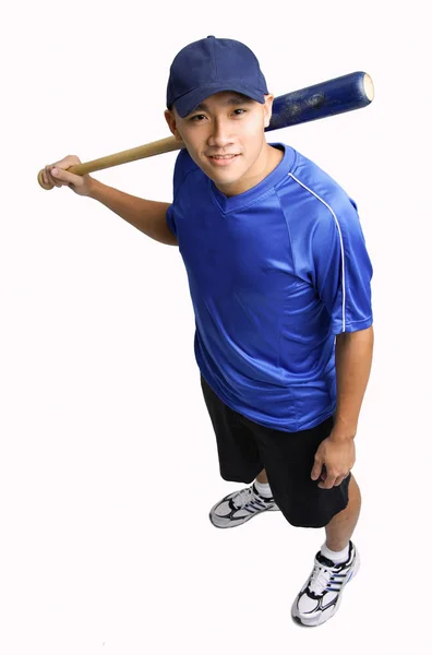 年轻男子手持棒球棍 — 图库照片