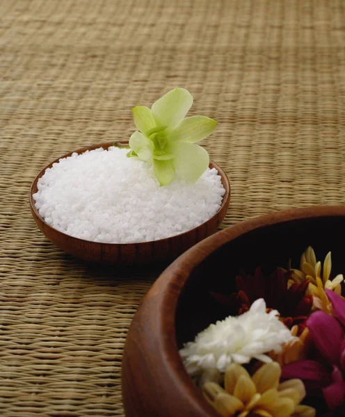 Miska ryżu z kwiatem — Zdjęcie stockowe