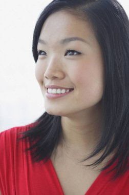 Kadın gülümseyen, baş shot