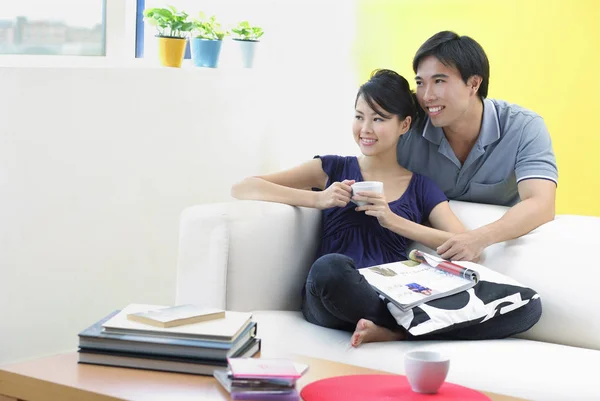 Couple in living room