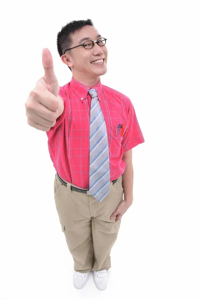 Man making thumbs up sign — Stock Photo, Image