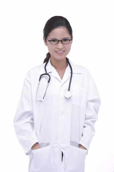 Doctor in lab coat — Stock Photo, Image