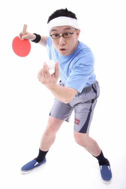 Man with ping-pong racket clipart