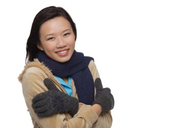 Dondurma ve gülümseyen kadın