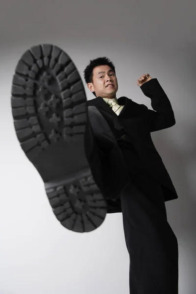 Man ready to stomp — Stock Photo, Image