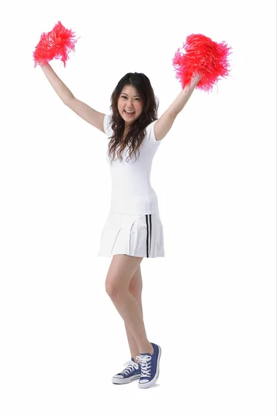 Young woman cheerleading — Stock Photo, Image
