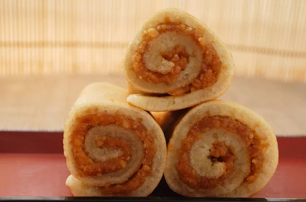 Chinese pancakes with peanut paste