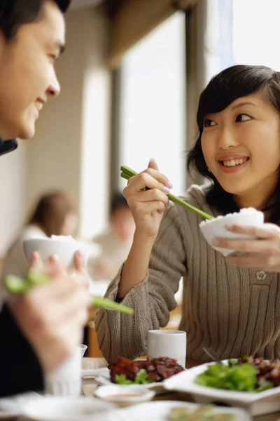 Couple at Chinese restaurant