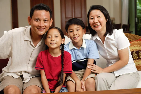 Family in living room