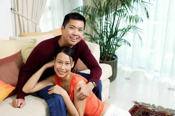 Couple in living room