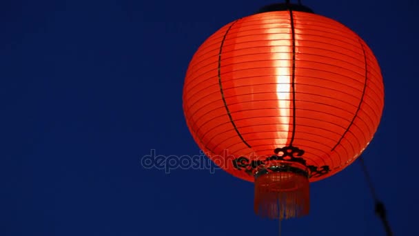 Chinese lantern at night — Stock Video