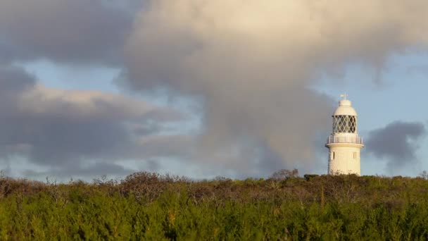 Light house with clouds as background — Stock Video