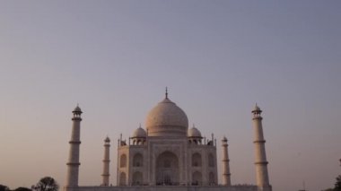 gün batımında Taj mahal