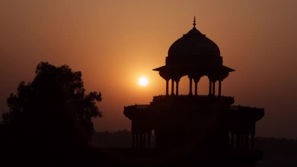 Taj Mahal at sunset — Stock Video