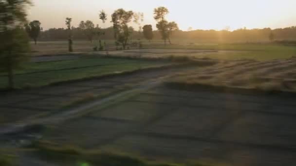 Paesaggio di campagna al tramonto — Video Stock