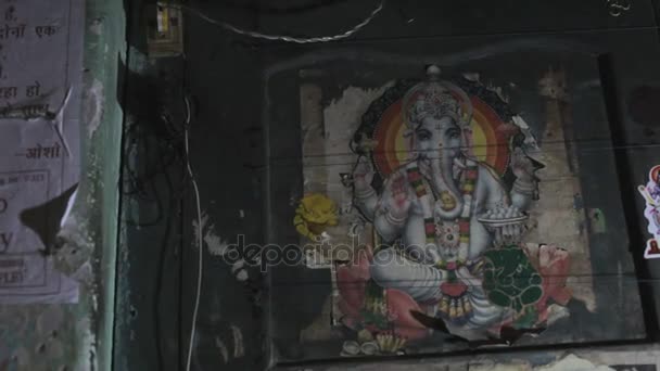 Schilderij van de Hindoe-God — Stockvideo