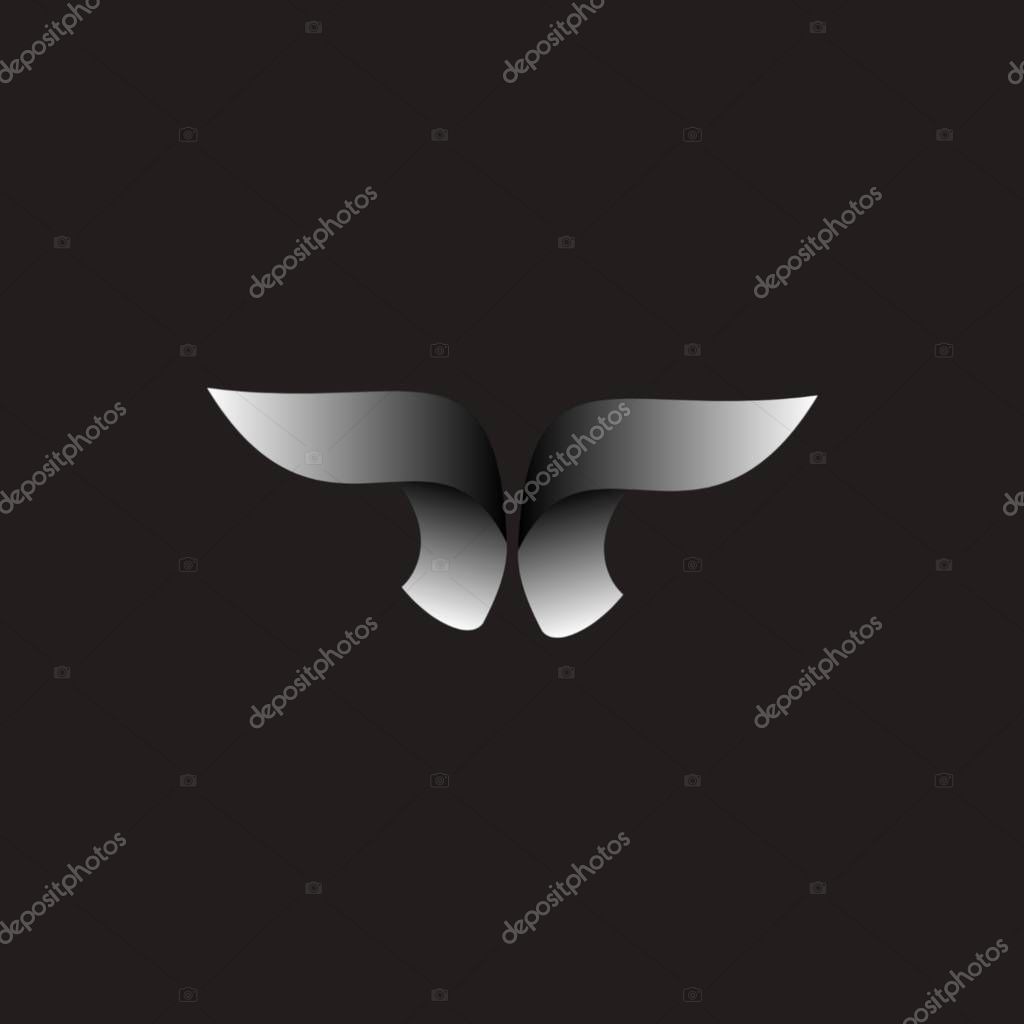 Wings on black background